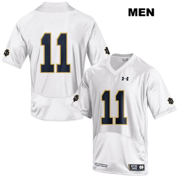 Men's NCAA Notre Dame Fighting Irish #11 Alohi Gilman Stitched College Under Armour Authentic White No Name Football Jersey OT10Y13EC